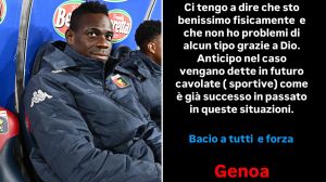 Genoa, Balotelli mette le mani avanti: "Sto benissimo, non si dicano cavolate"