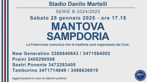 Sampdoria: tifosi verso Mantova, tutti i pullman Federclubs