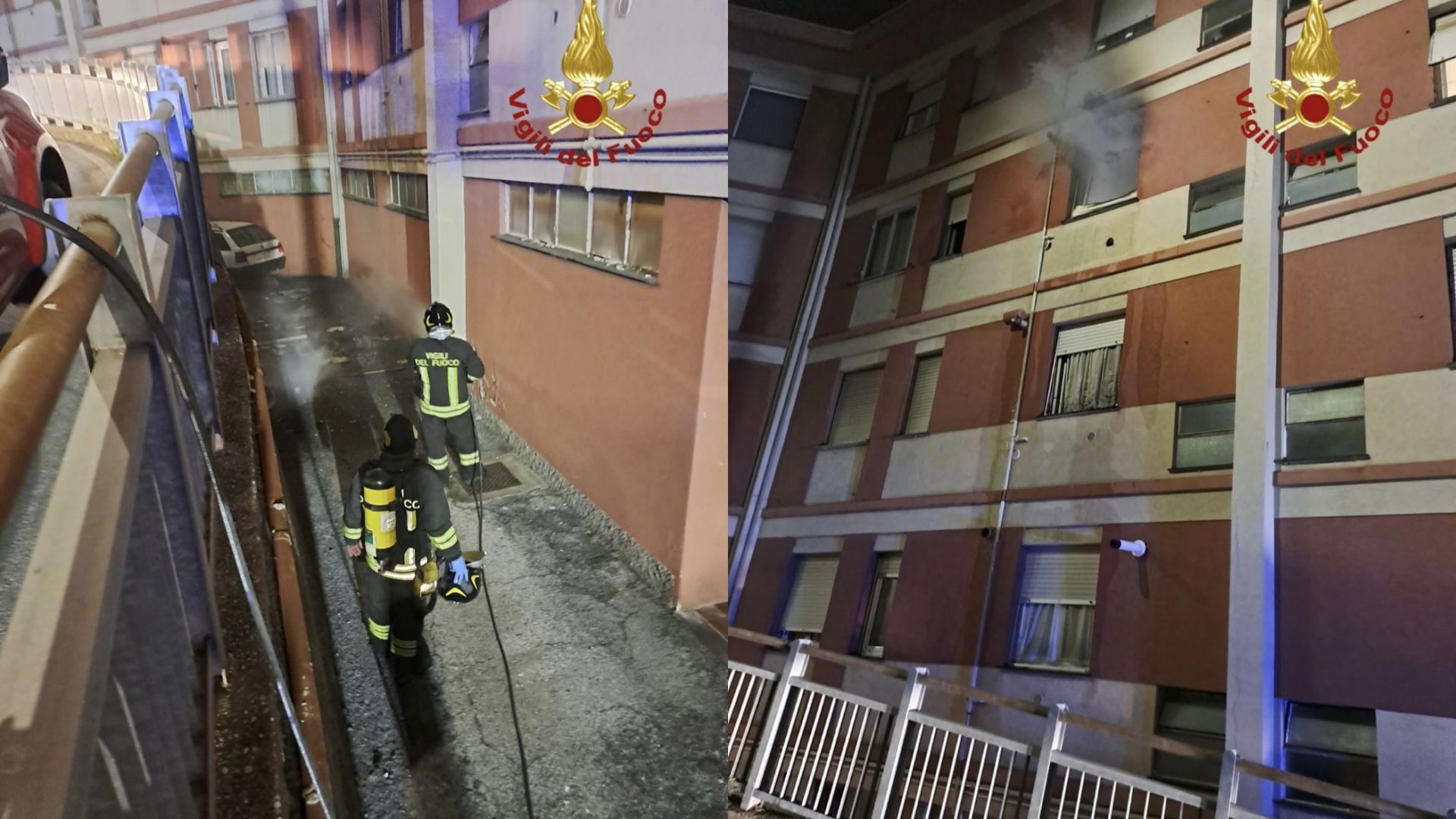 Incendio nella notte, fiamme in un appartamento a Genova Pra’: evacuato l’intero palazzo