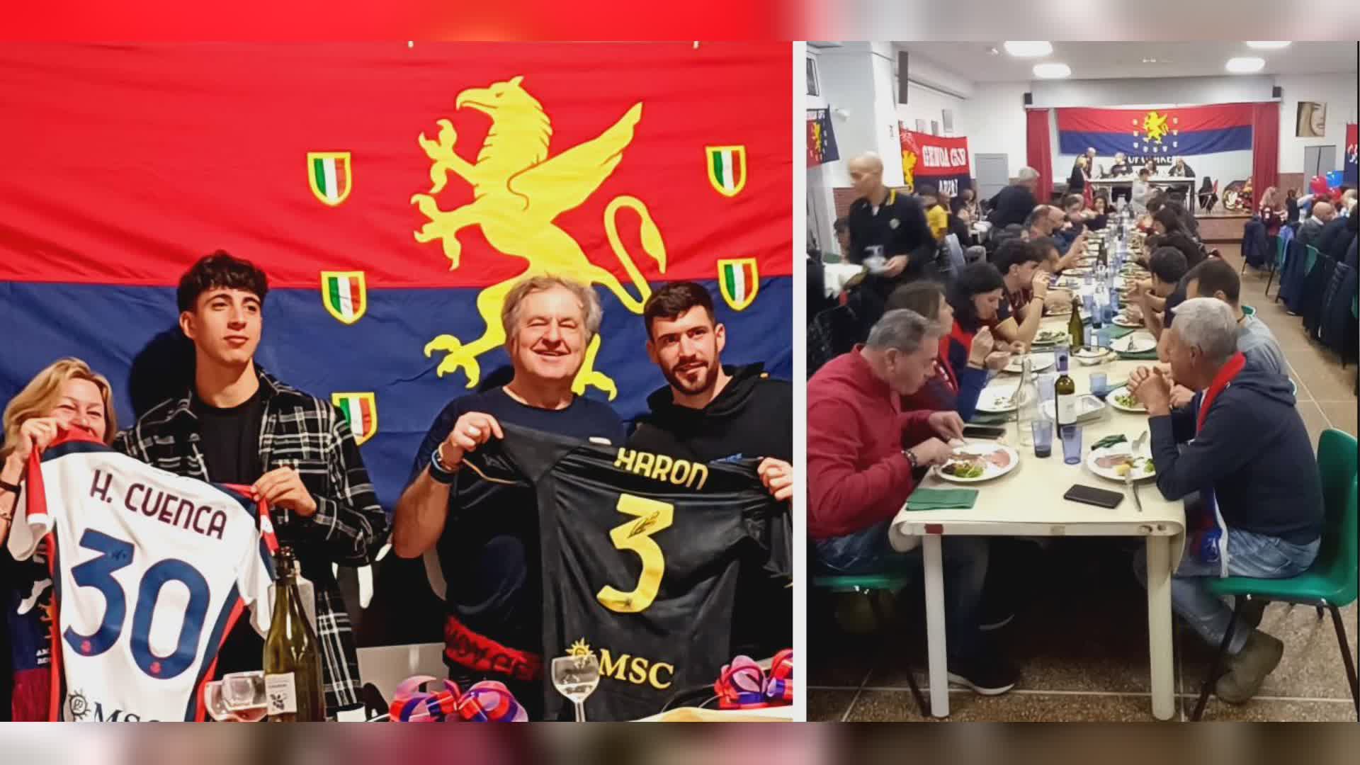 Genoa: Martin e Cuenca alla festa del club rossoblù Regione Liguria e Arpal