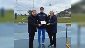 Atletica: Oliveri, sanremese campione italiano salto asta, premiato da Scajola e Lombardi