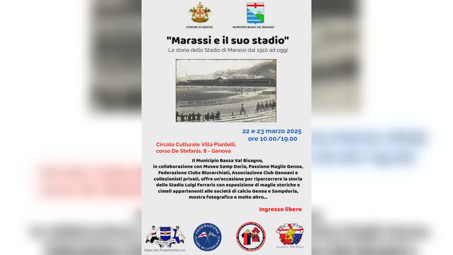 Genova, "Marassi e il suo stadio": mostra a Villa Piantelli