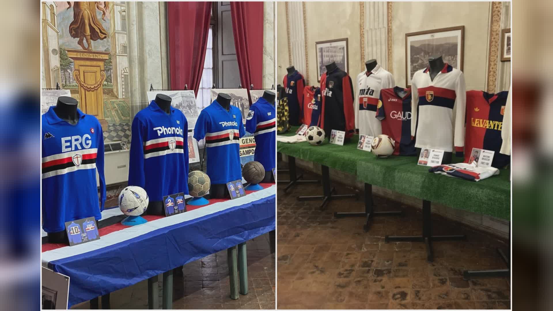 'Marassi e il suo stadio', a Genova la mostra che celebra i 115 anni del 'Ferraris' con le maglie storiche di Genoa e Samp