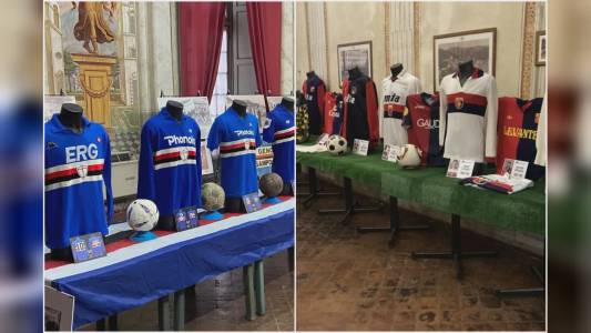 'Marassi e il suo stadio', a Genova la mostra che celebra i 115 anni del 'Ferraris' con le maglie storiche di Genoa e Samp