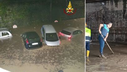 Nubifragio, il vice sindaco Piciocchi spala fango nel sottopasso allagato. Le opposizioni: "Cittadini abbandonati"