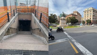 Rivoluzione temporanea in piazza Corvetto: chiude il sottopasso dalla Prefettura, attraversamento pedonale da Via Martin Piaggio ai "taxi"