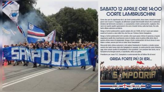 Sampdoria: sabato tifosi in corteo da Corte Lambruschini allo stadio