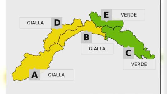 Liguria: allerta gialla temporali su centro e ponente da mezzanotte alle 15 di giovedì