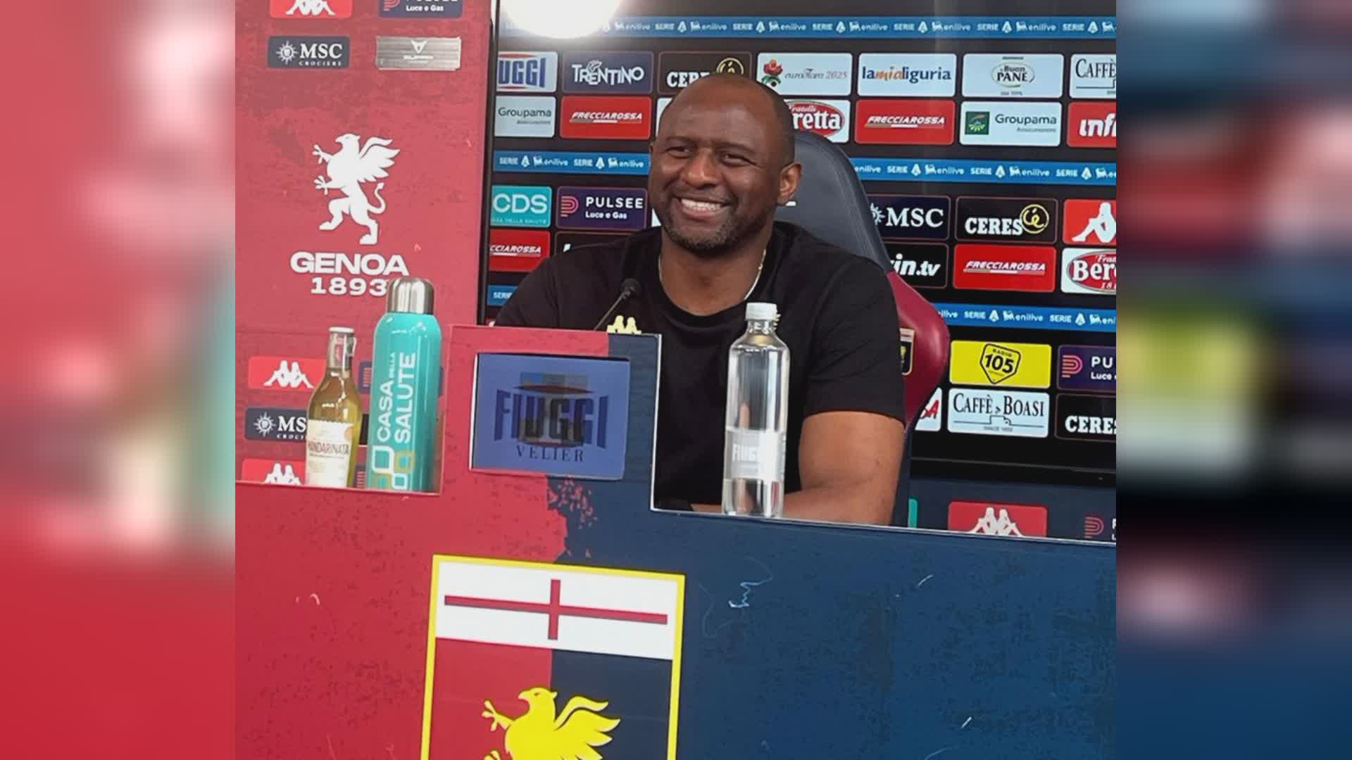 Genoa in emergenza a Como, Vieira: “Ma noi vogliamo far bene. Pinamonti? Abbiamo fiducia al 100% in lui”