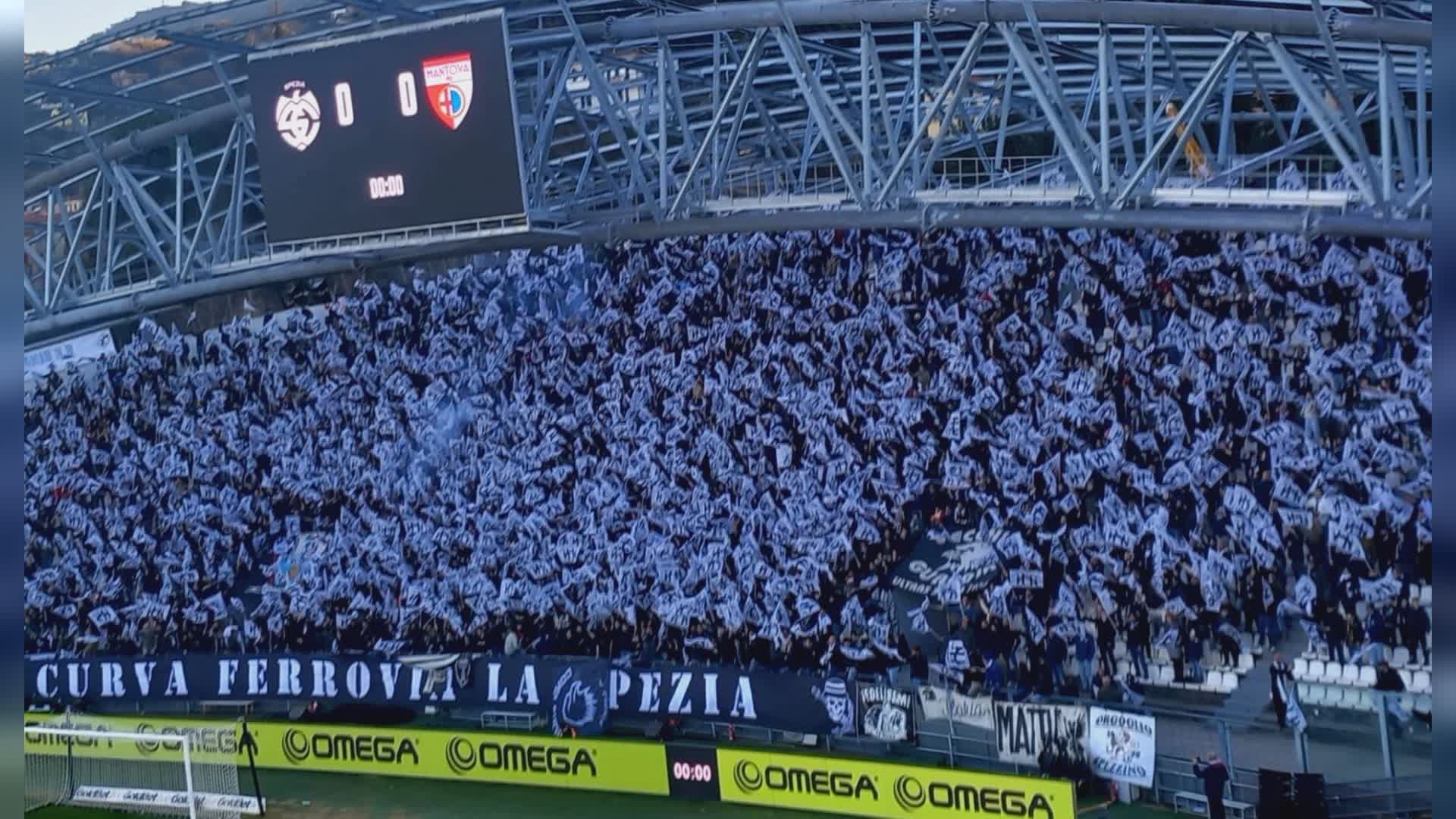 Spezia-Salernitana, numeri da record in Curva Ferrovia: polverizzati tutti i biglietti disponibili 