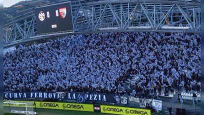 Spezia-Salernitana, numeri da record in Curva Ferrovia: polverizzati tutti i biglietti disponibili 