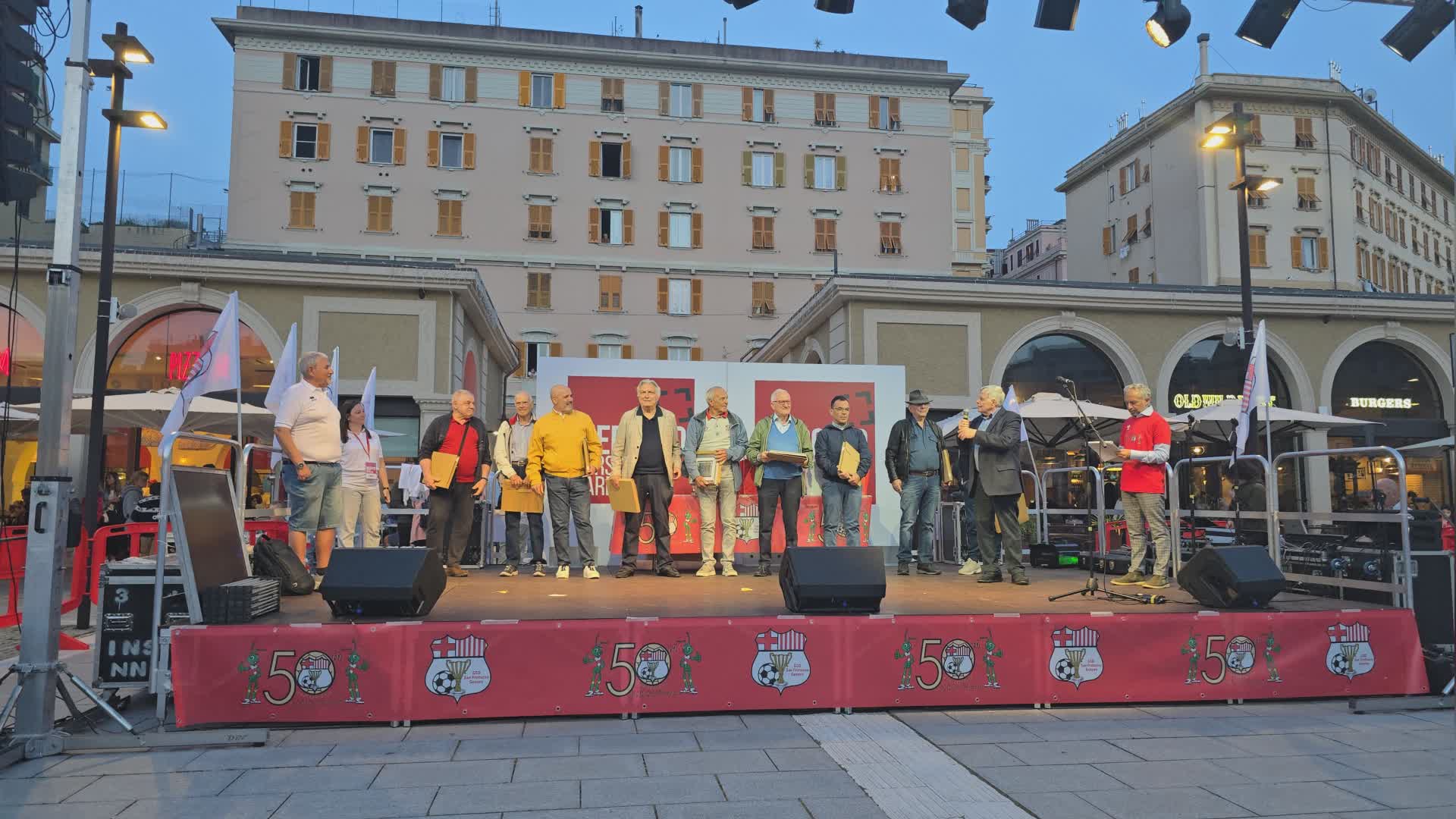 Il G.S.D. San Fruttuoso festeggia 50 anni: sul palco anche gli storici presidenti