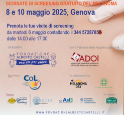 A Fior di pelle, l'8 e il 10 maggio screening gratuiti del melanoma