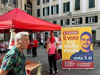 Musica e riflessione in via San Lorenzo per i referendum su lavoro e cittadinanza
