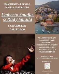 Rapallo, Villa Porticciolo accende l’estate con Smaila e grandi eventi tra musica, cucina e spettacolo