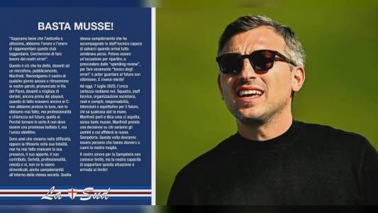 Sampdoria, i gruppi della Sud: "Manfredi, basta musse!"