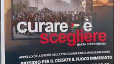 Psicologhe e psicologi liguri in piazza per la pace: presidio per il cessate il fuoco Immediato in Palestina