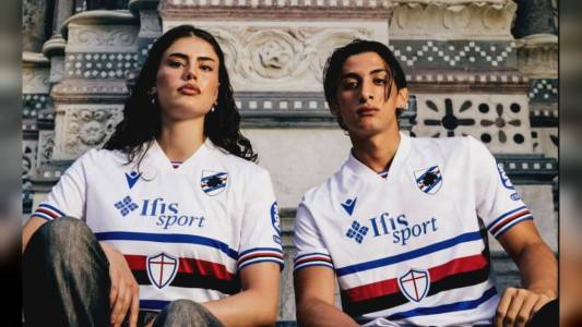 Sampdoria: seconda maglia biancocerchiata, con un omaggio alla cattedrale di San Lorenzo