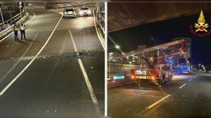 Genova: cadono pezzi di intonaco sulla Sopraelevata dall'elicoidale, viabilità modificata. Piovono calcinacci in via Fieschi, tratto interrotto