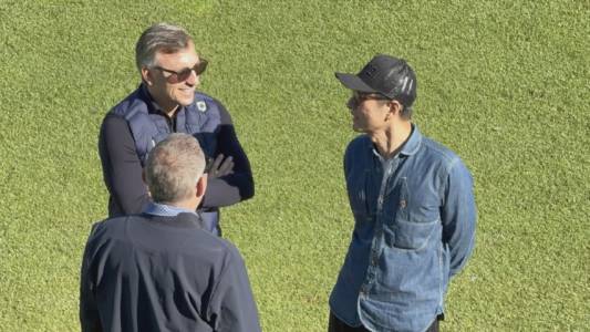 Sampdoria, il patron Tey fa visita alla squadra in ritiro: le immagini di Telenord