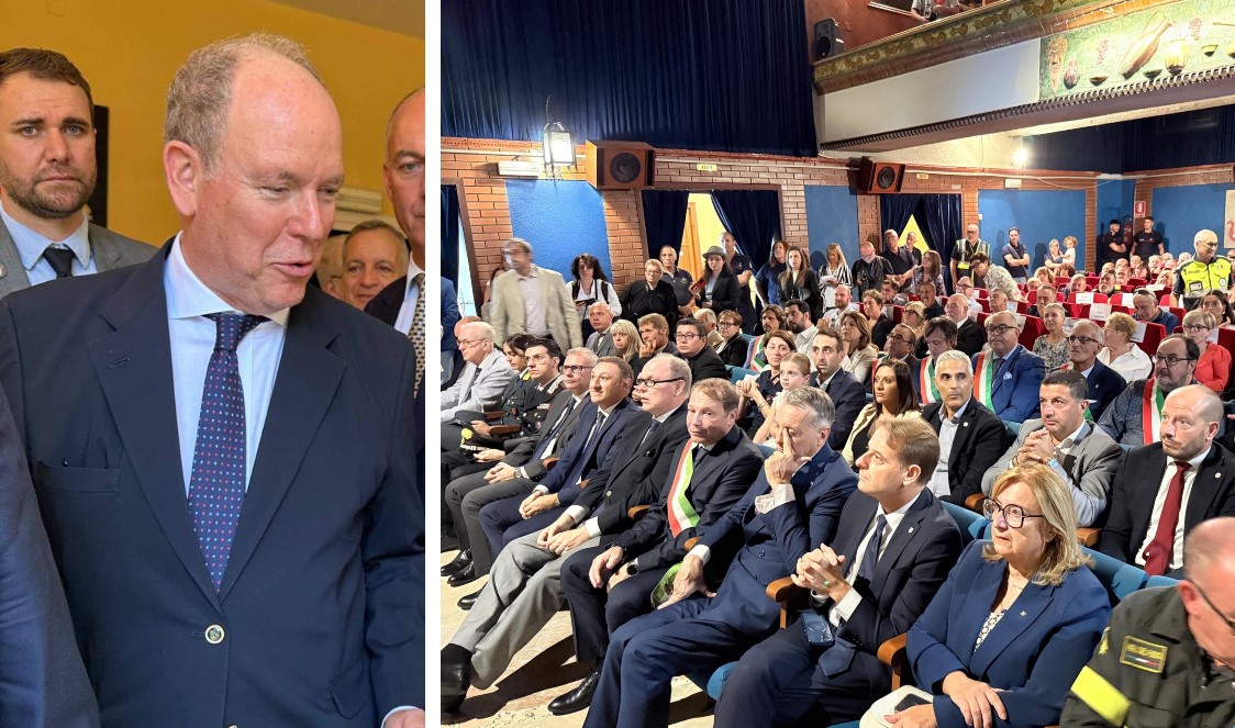 Alberto II di Monaco a Dolceacqua, per i 50 anni della Protezione Civile, e a Sanremo per mostra di abiti del padre