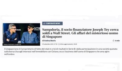 Non solo Sampdoria: tutti gli investimenti di Joseph Tey fra Singapore e Wall Street, dal software alla ristorazione agli e-sports
