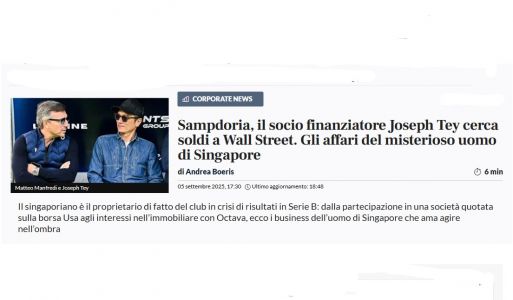 Non solo Sampdoria: tutti gli investimenti di Joseph Tey fra Singapore e Wall Street, dal software alla ristorazione agli e-sports