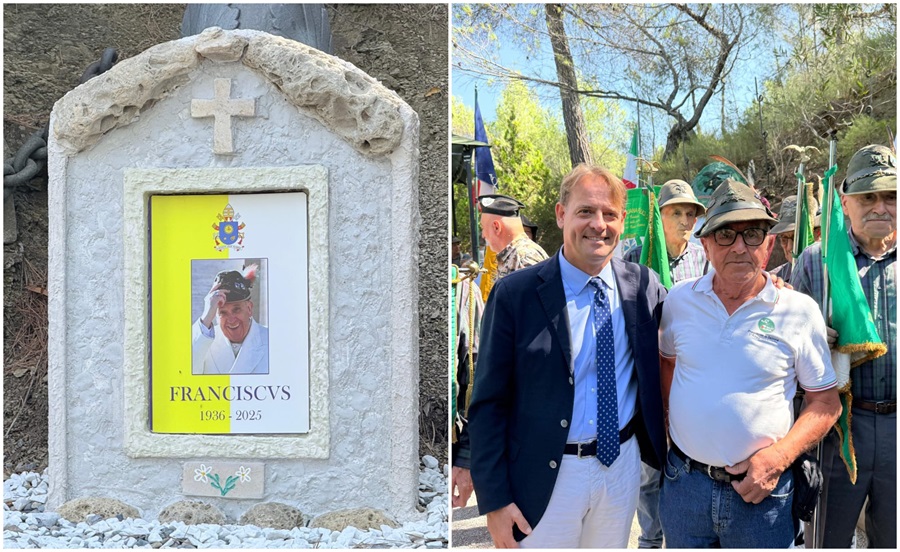 Papa Bergoglio 'Alpino ad Honorem', svelata la targa commemorativa a Ventimiglia