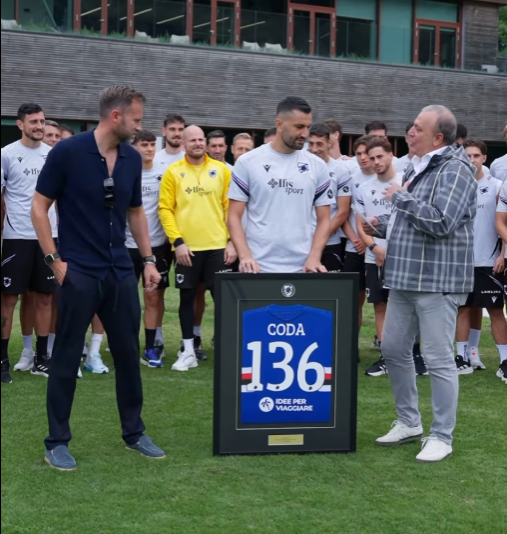 Sampdoria, maglia speciale e premio Gentleman Morosini per Massimo Coda