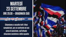Sampdoria: "La Sud" e Federclubs in assemblea sotto la gradinata per decidere iniziative. I 'Vecchi Ultras' cancellano la loro iniziativa e aderiscono