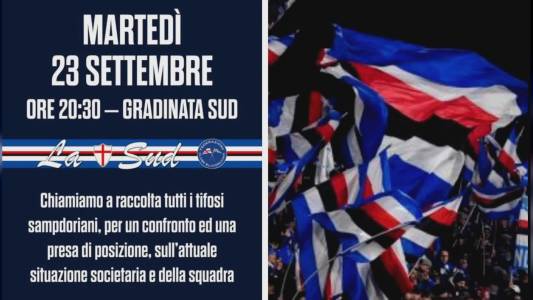 Sampdoria: "La Sud" e Federclubs in assemblea sotto la gradinata per decidere iniziative. I 'Vecchi Ultras' cancellano la loro iniziativa e aderiscono