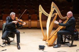 Concerto “GRAAL” a Palazzo Reale, l’arpa celtica di Vincenzo Zitello incontra il violino di Fulvio Renzi