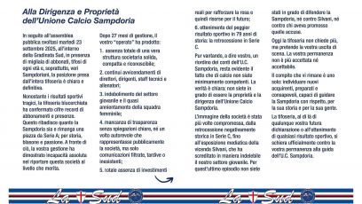 Sampdoria, ultimatum dei tifosi a Tey e Manfredi: "Non potete più restare, cercate un compratore"