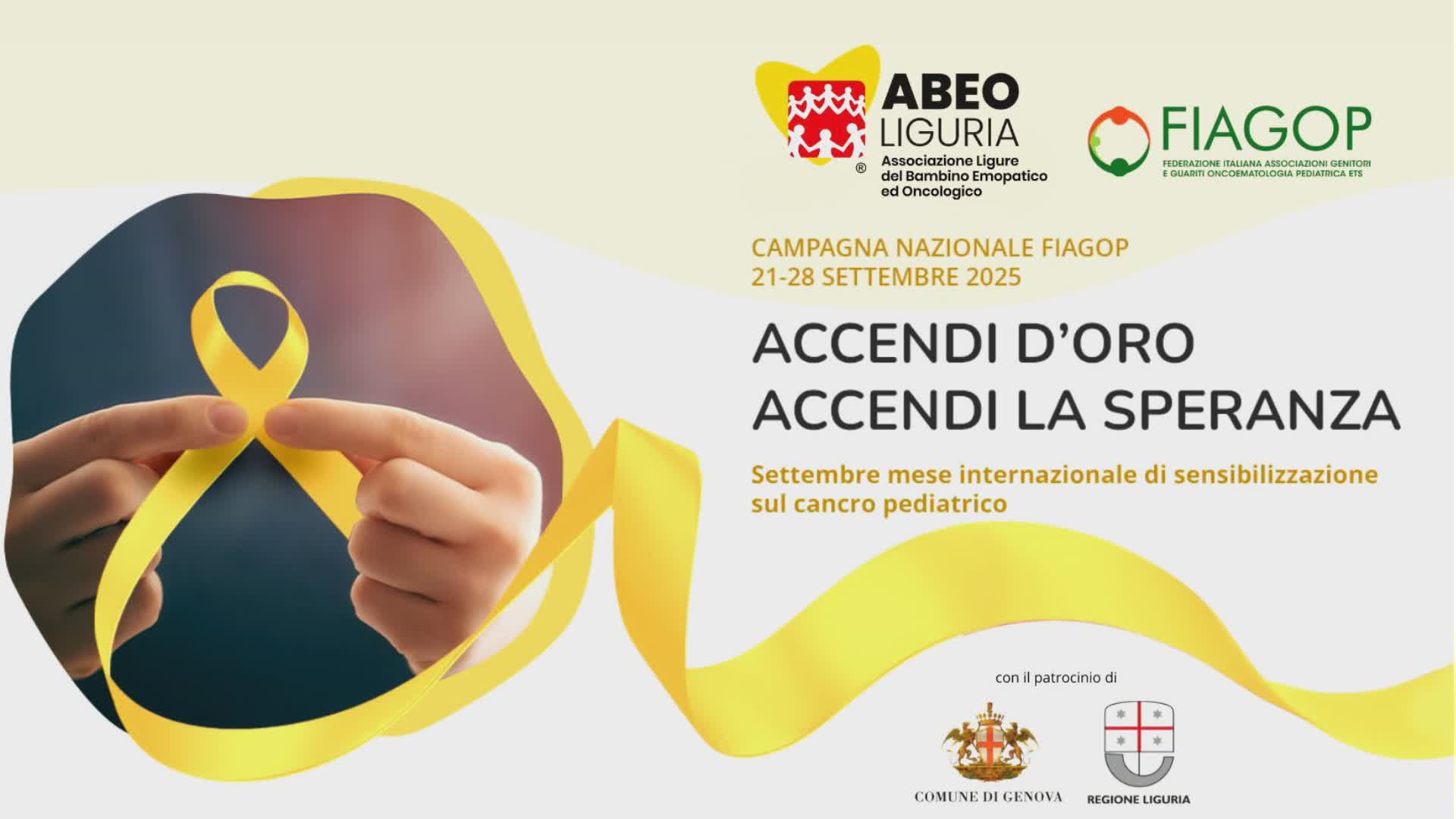 Genova e La Spezia "illuminate d'oro" per i tumori pediatrici: le iniziative