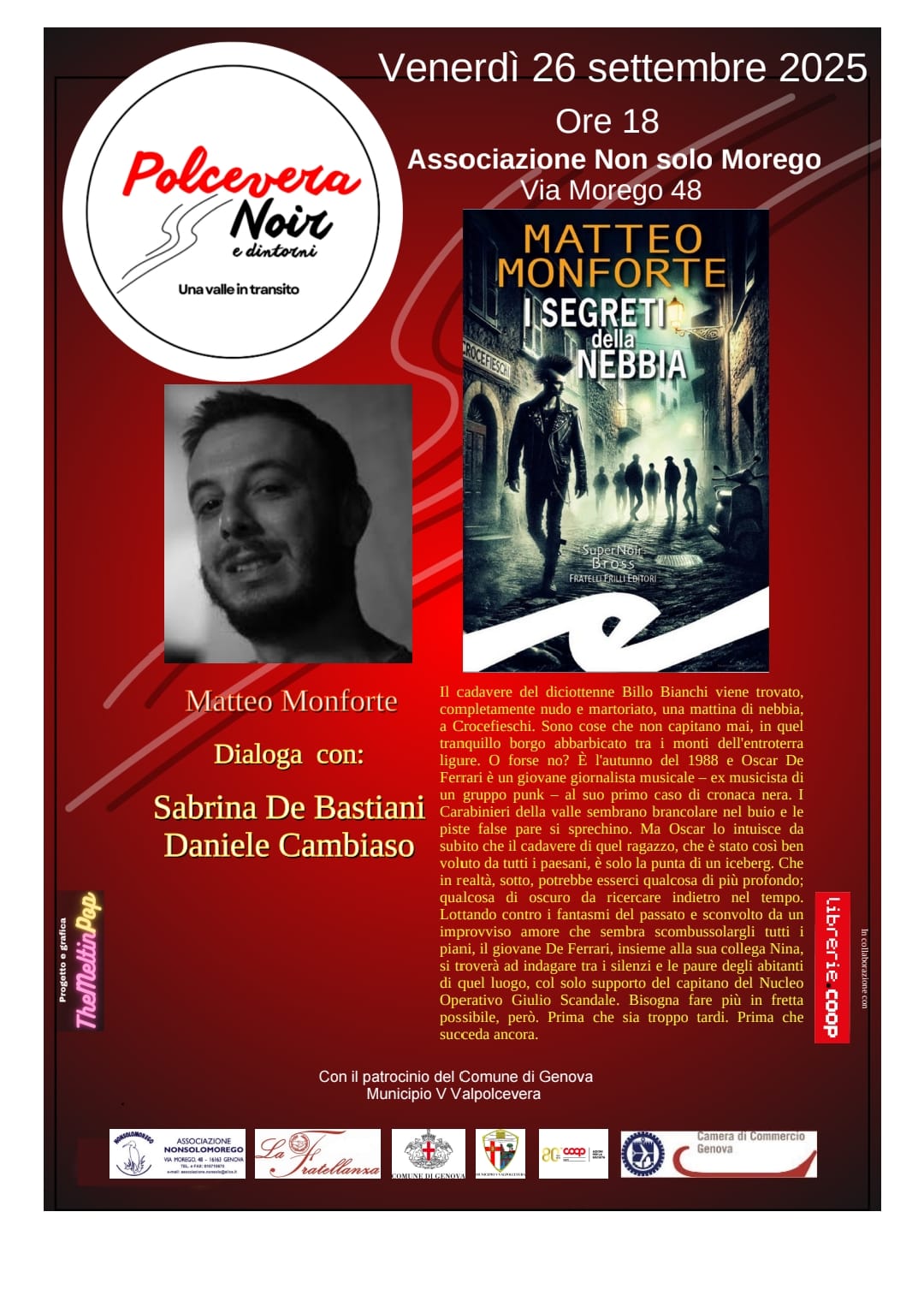 Polcevera Noir, Matteo Monforte a Non solo Morego con "I segreti della nebbia" 