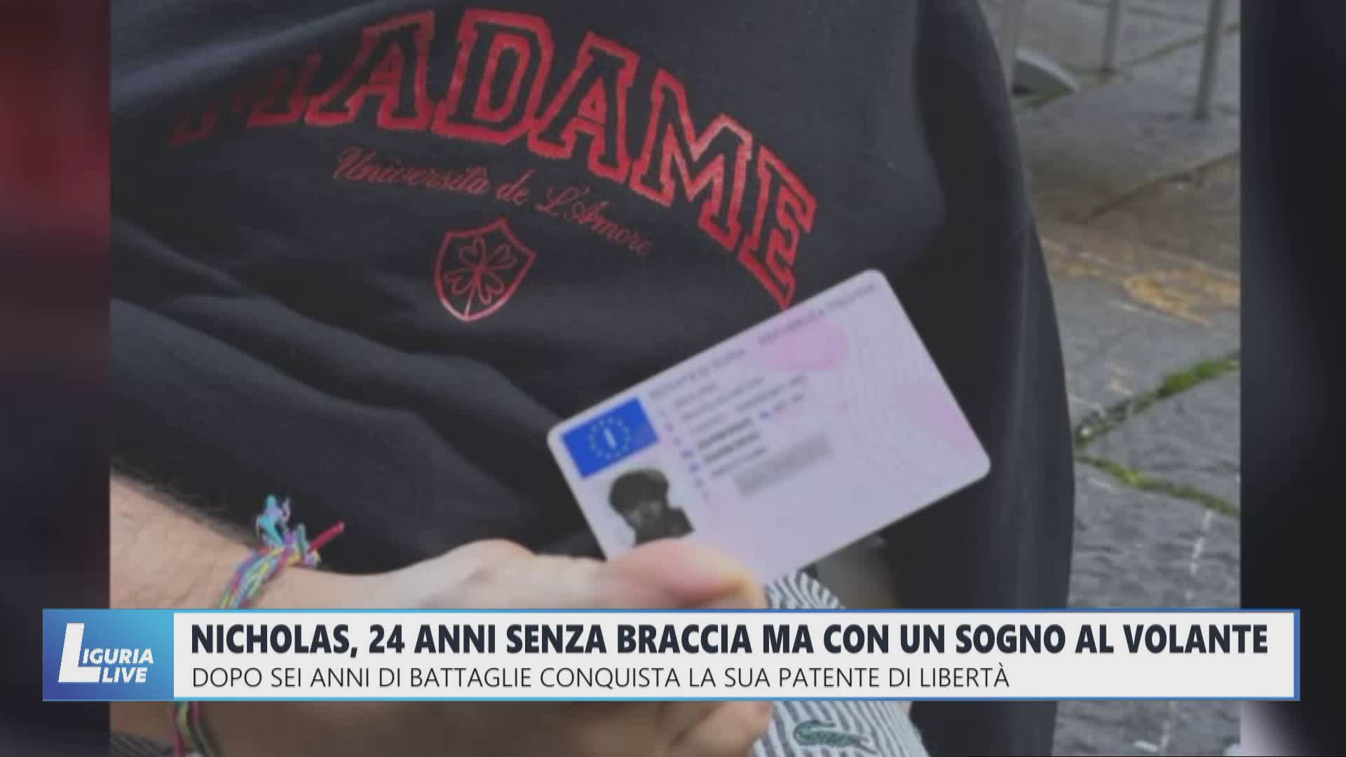 Nicholas, 24 anni e senza braccia, conquista la patente di guida: "Il mio più grande sogno è fare una famiglia"