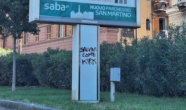 Genova: scritta 'Salvini come Kirk' in corso Europa, sindaca Salis solidale col ministro. Lega condanna: "Basta ambiguità"