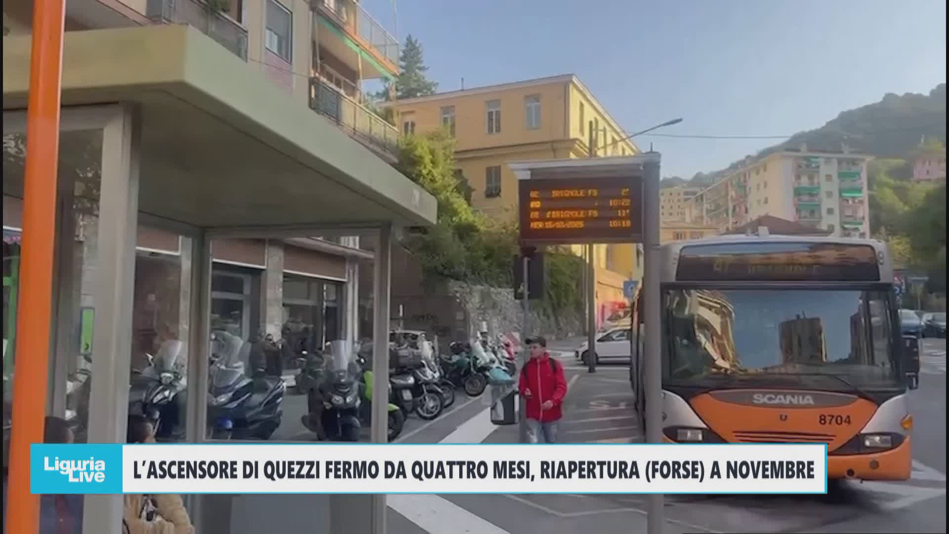 Ascensore Quezzi fermo da quattro mesi, si aspetta riapertura a novembre