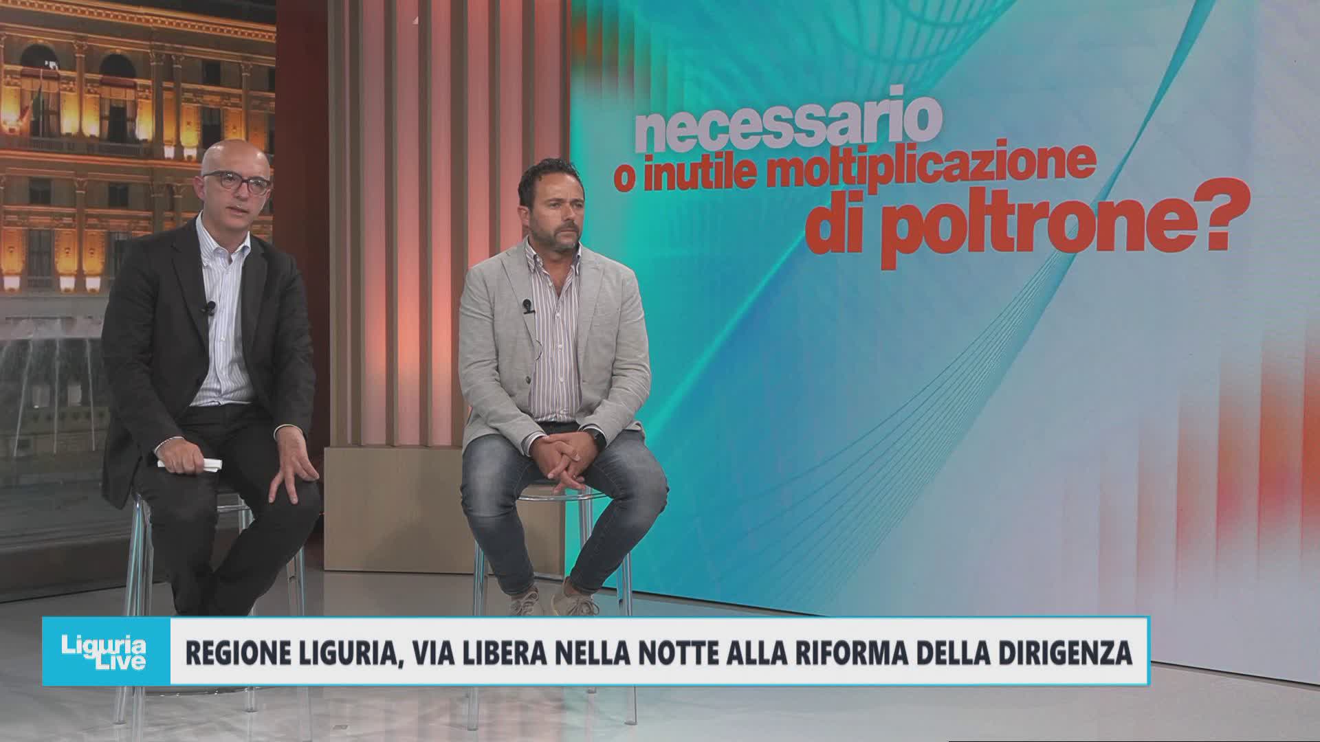 Regione Liguria, riforma dirigenziale: confronto Campora - Sanna a Telenord sul nuovo assetto