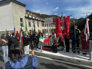 Doppia inaugurazione, piazza Matteotti a Montoggio e ponte Stefanina Moro a Sant'Olcese