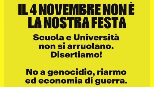 Genova, presidio USB al Rettorato: “Il 4 novembre non abbiamo nulla da festeggiare”