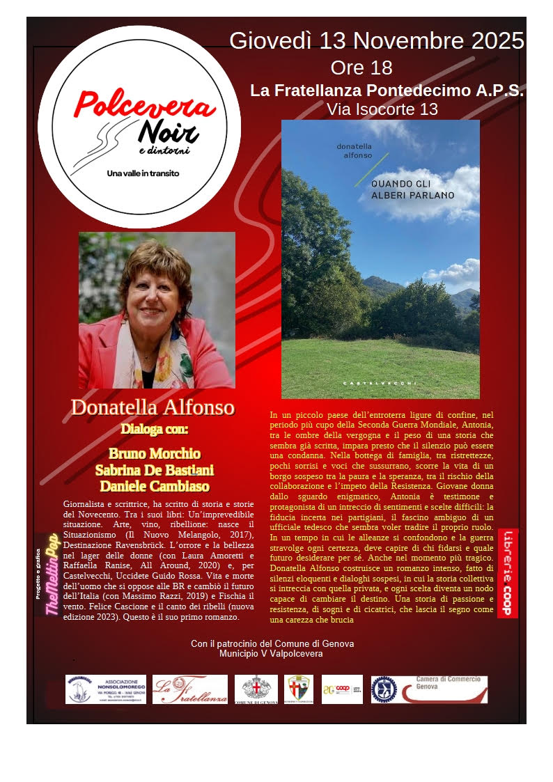 Pontedecimo, giovedì in Fratellanza la presentazione di Donatella Alfonso: "Quando gli alberi parlano"