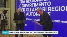 Liguria: Calderoli e Bucci firmano pre-intesa su autonomia. Soddisfazione del centrodestra, critiche dall'opposizione