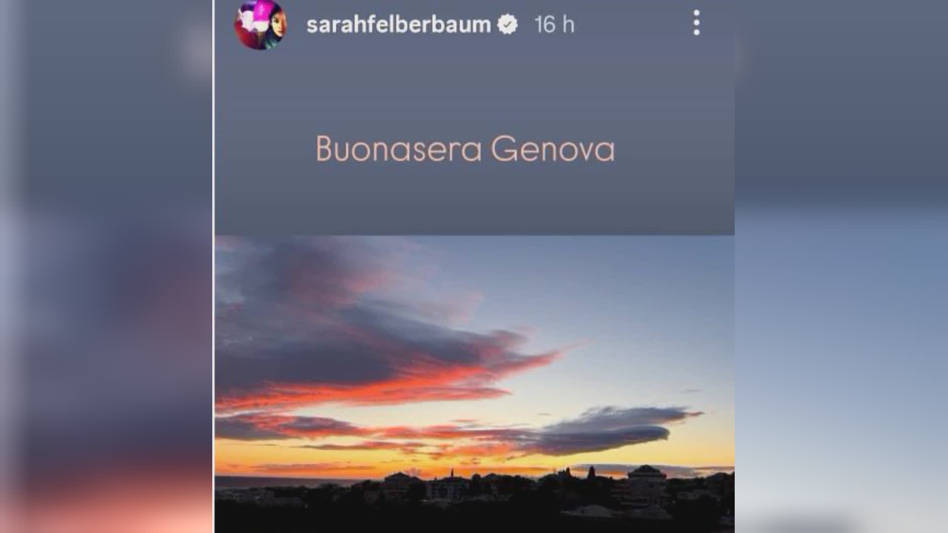 Genoa: "Buonasera Genova", il saluto su Instagram di Sarah Felberbaum, moglie di Daniele De Rossi