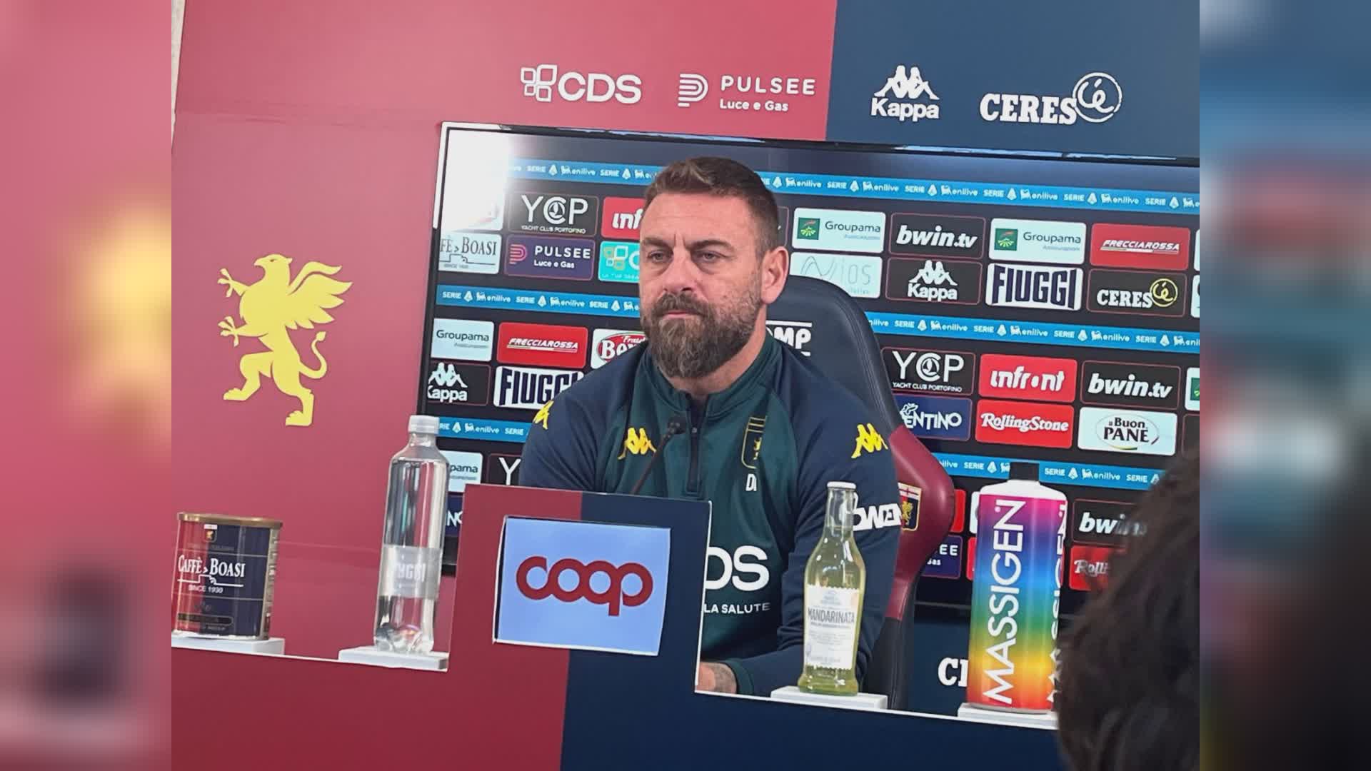 Genoa, De Rossi: "Col Verona non sarà una passeggiata. Io leader come dice Pruzzo? I valori emergeranno"