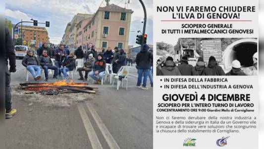 "Non vi faremo chiudere l'Ilva": Genova, sciopero generale metalmeccanici per il 4 dicembre, ma si spacca il fronte sindacale