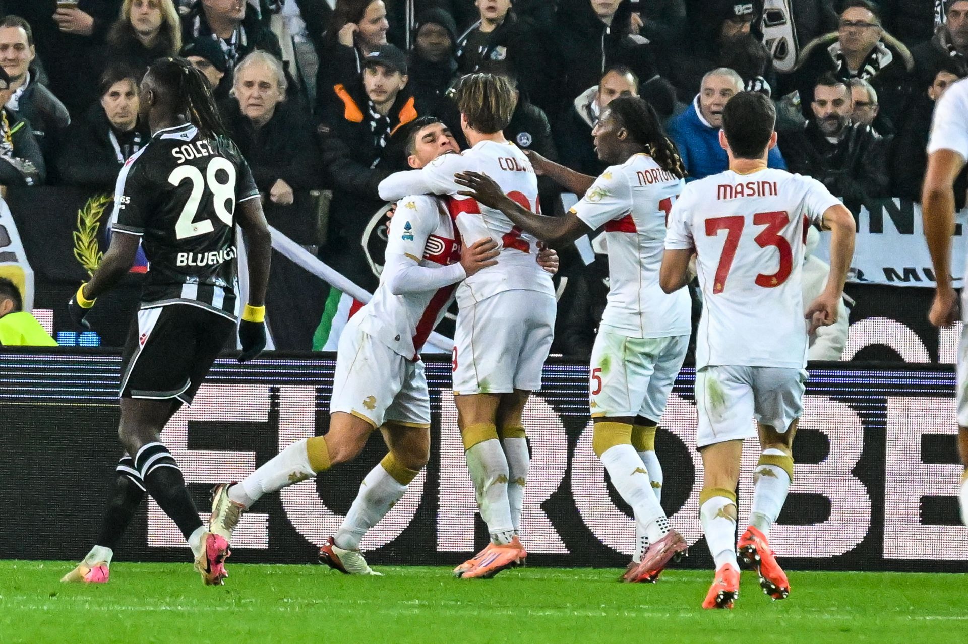 Genoa, trionfo a Udine: apre Malinovskyi e chiude Norton-Cuffy, 1-2 per un successo nel segno dell'effetto De Rossi