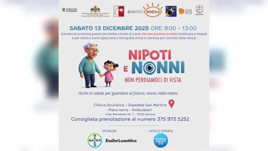 "Non perdiamoci di vista", screening gratuiti per nipoti e nonni