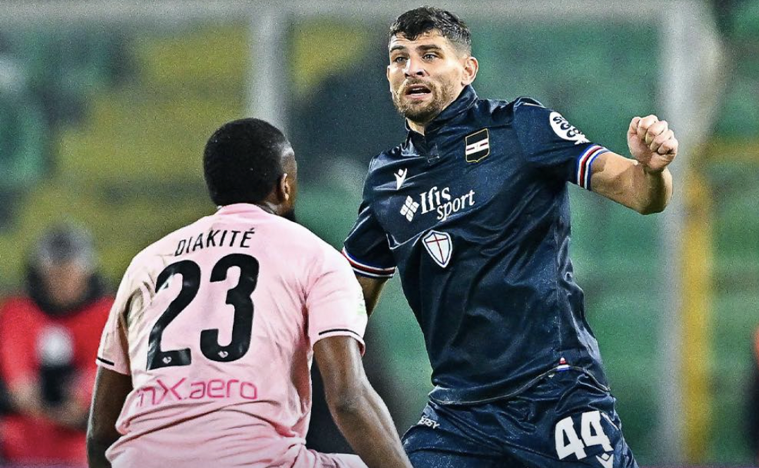 Sampdoria, amara sconfitta 1-0 a Palermo: preso gol in contropiede, riscossa tardiva e inefficace