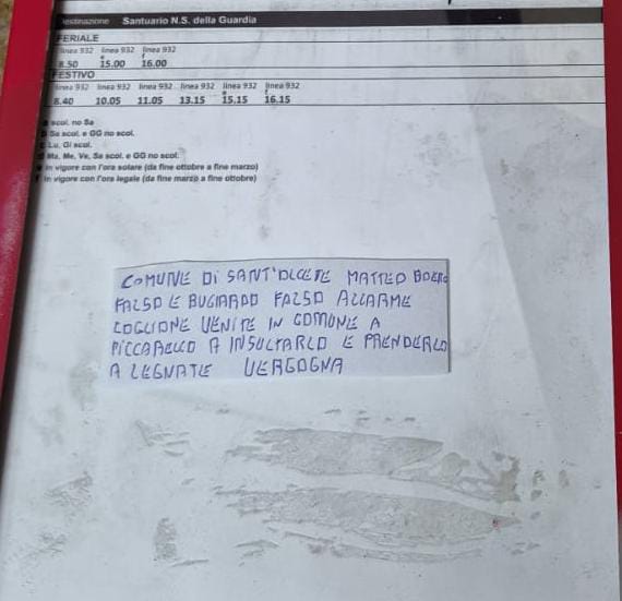 Sant'Olcese: nuovi biglietti anonimi contro il comandante della municipale, la sindaco e il vice